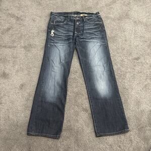 Monarchy Jeans Mens 32 Denim Stitch Flap Pockets Distressed Atelier